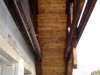 Detail hoblovaného krovu na štítu-balkon Kunovice